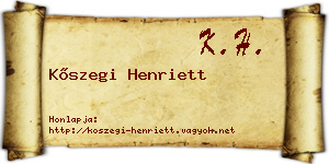 Kőszegi Henriett névjegykártya