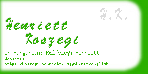 henriett koszegi business card